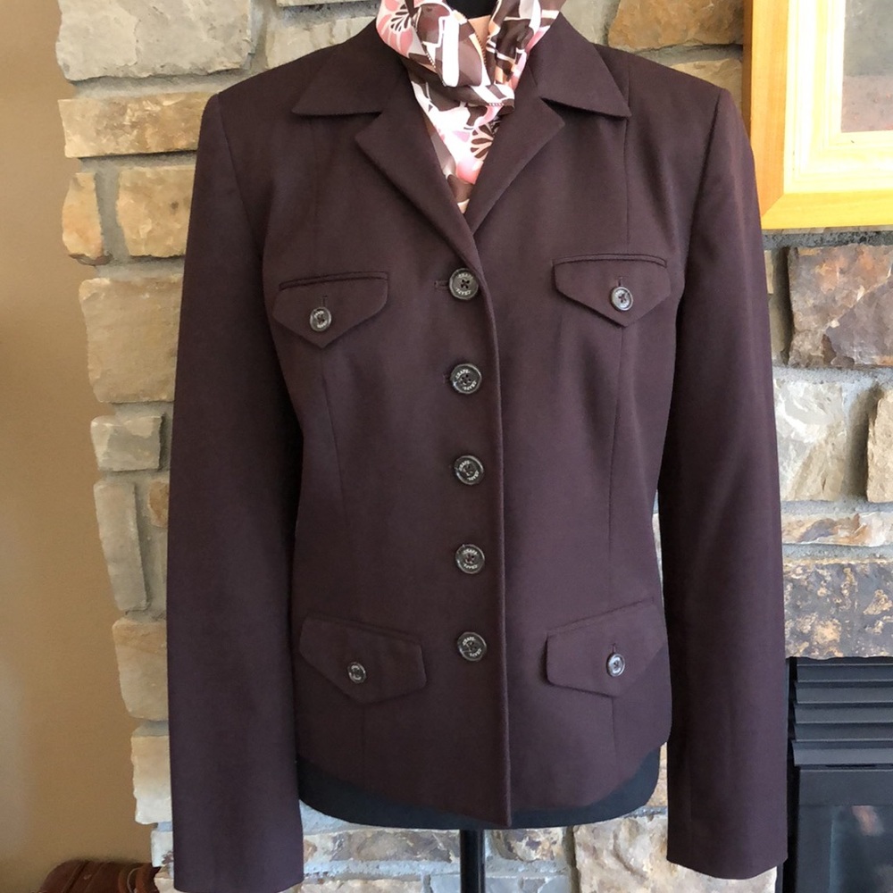 CHAPS Deep Chocolate Brown Blazer, Great attitude & style!